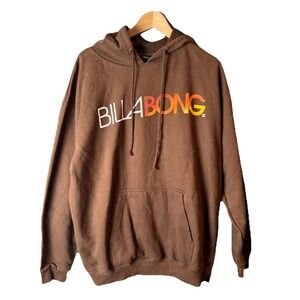 Billabong Men's Hoodie XL Y2K Early 2000 Surfwear Skate Brown